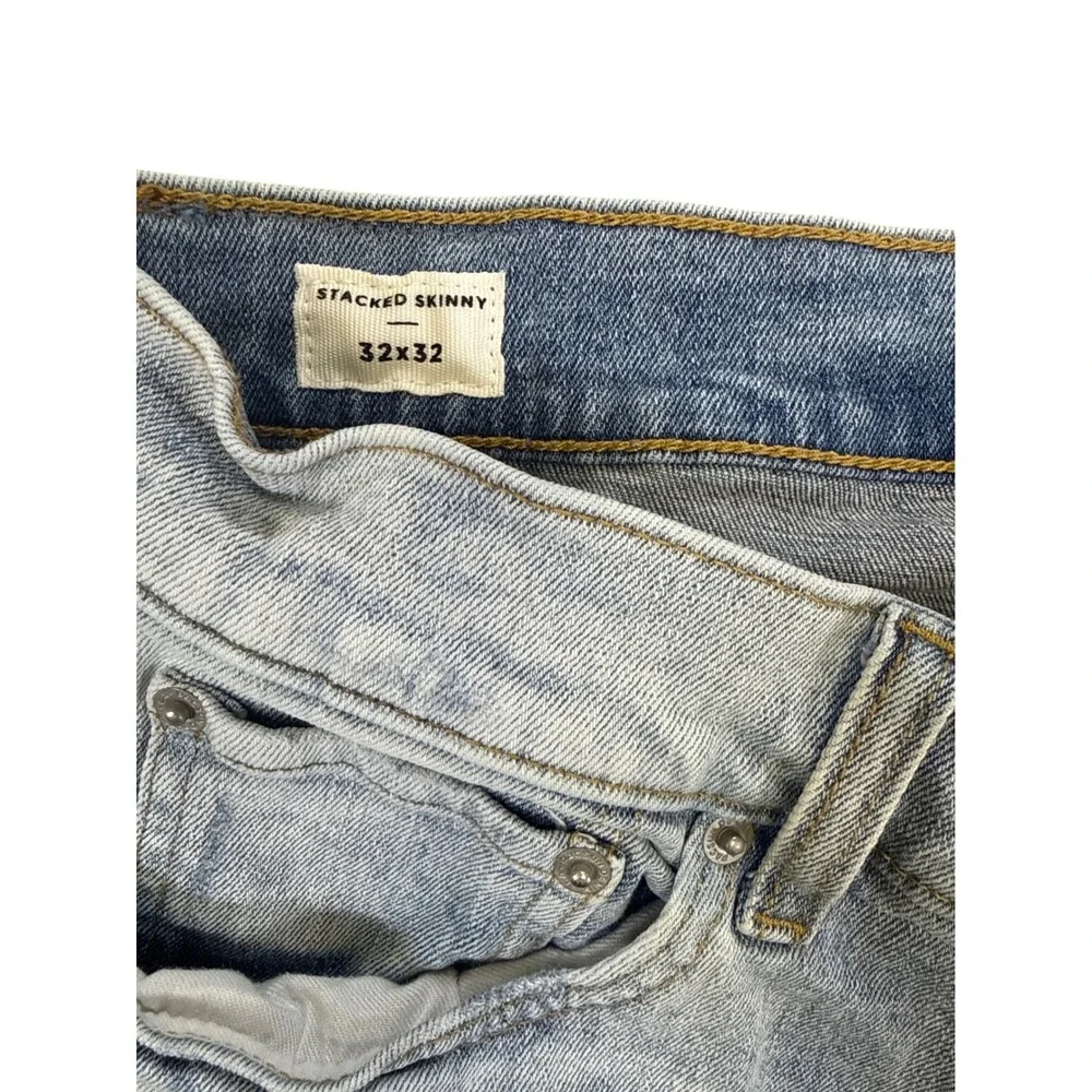 PacSun Stacked Skinny Distressed Light Wash Blue Jeans Mens 32x32 132SU205002PC